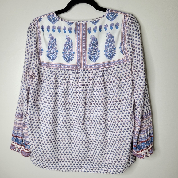 J Crew Floral Paisley Peasant Top - Picture 6 of 9